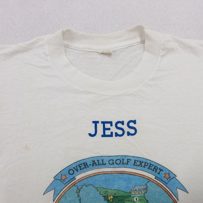 M/古着 スクリーンスターズ 半袖 ビンテージ Tシャツ メンズ 80s ゴルフ JESS クルーネック 白 ホワイト 24may14 中古_画像4