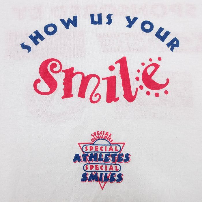 XL/古着 半袖 ビンテージ Tシャツ メンズ 80s Smile 企業広告 クルーネック 白 ホワイト 24may14 中古_画像3