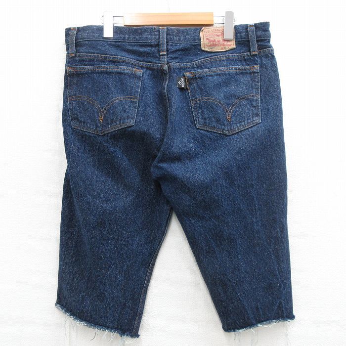 W36/古着 リーバイス Levis 501 ショート パンツ ショーツ メンズ 90s garden 濃紺 ネイビー デニム spe 24may15 中古 ボトムス 短パン シ_画像2