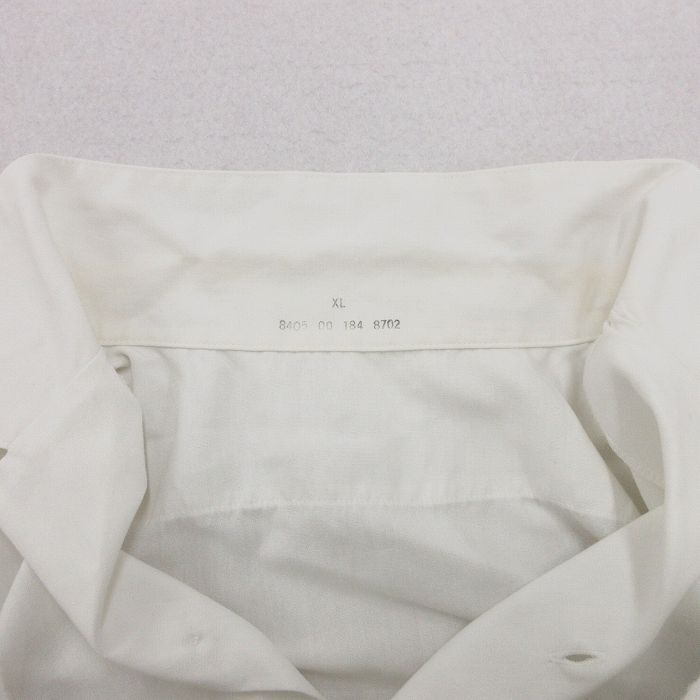 XL/古着 半袖 ミリタリー シャツ メンズ 90s イカリ 開襟 オープンカラー 白 ホワイト 24may16 中古 トップス_画像7