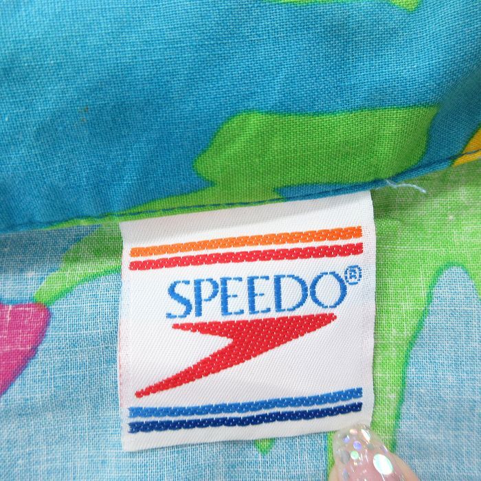 XL/古着 スピード SPEEDO 半袖 ハワイアン シャツ メンズ 90s ヤシの木 大きいサイズ 開襟 オープンカラー 水色 24may16 中古 アロハ トッ_画像5