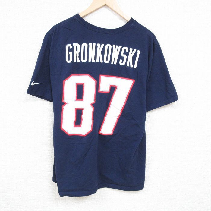 XL/古着 ナイキ NIKE 半袖 ブランド Tシャツ メンズ NFL ニューイングランドペイトリオッツ グロンコウスキー 87 大きいサイズ コットン ク_画像2