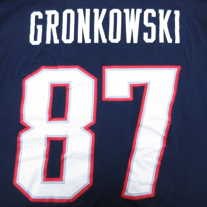 XL/古着 ナイキ NIKE 半袖 ブランド Tシャツ メンズ NFL ニューイングランドペイトリオッツ グロンコウスキー 87 大きいサイズ コットン ク_画像4
