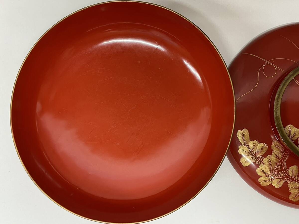 輪島塗 大平 明治期 漆器 蒔絵 朱塗沈金 漆塗 共箱付 菓子器 輪島塗 大平 明治期 漆器 蒔絵 朱塗沈金 漆塗 共箱付 菓子器