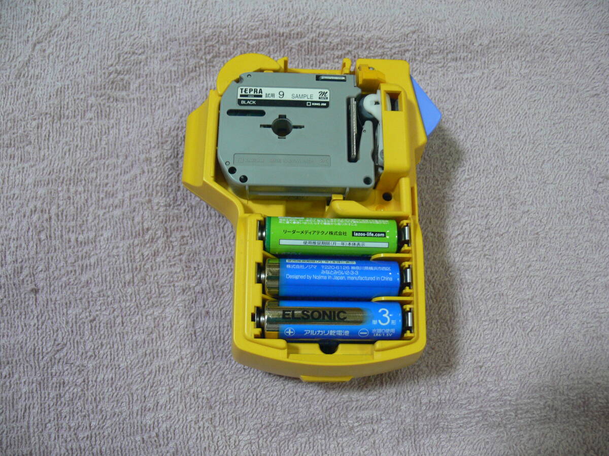 キングジムラベルライターテプラmini MR5Kアルカリ乾電池で起動確認印刷出来ました_乾電池は付属しません