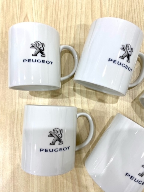 未使用 箱入り PEUGEOT プジョー マグカップ 箱付 5個セット ノベルティ 非売品 未使用 ロゴ入り コップ 保管品_画像2