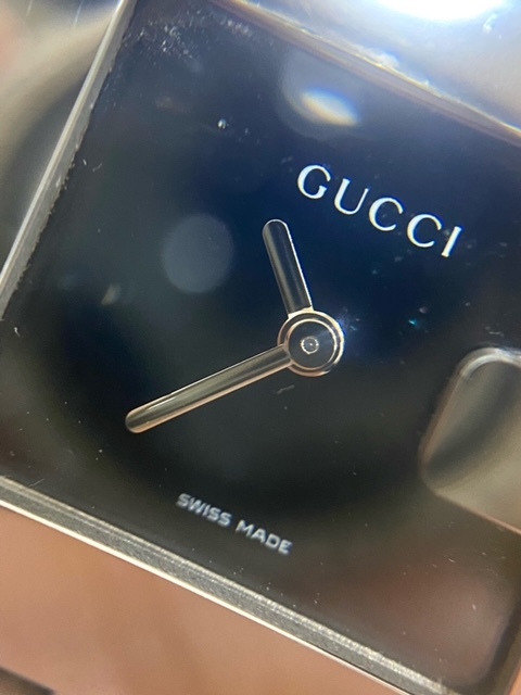 電池交換済 稼動品 GUCCI グッチ 3600L Gスクエア レディース クォーツ ブラックダイヤル アンティーク ヴィンテージ 時計 腕時計_画像3