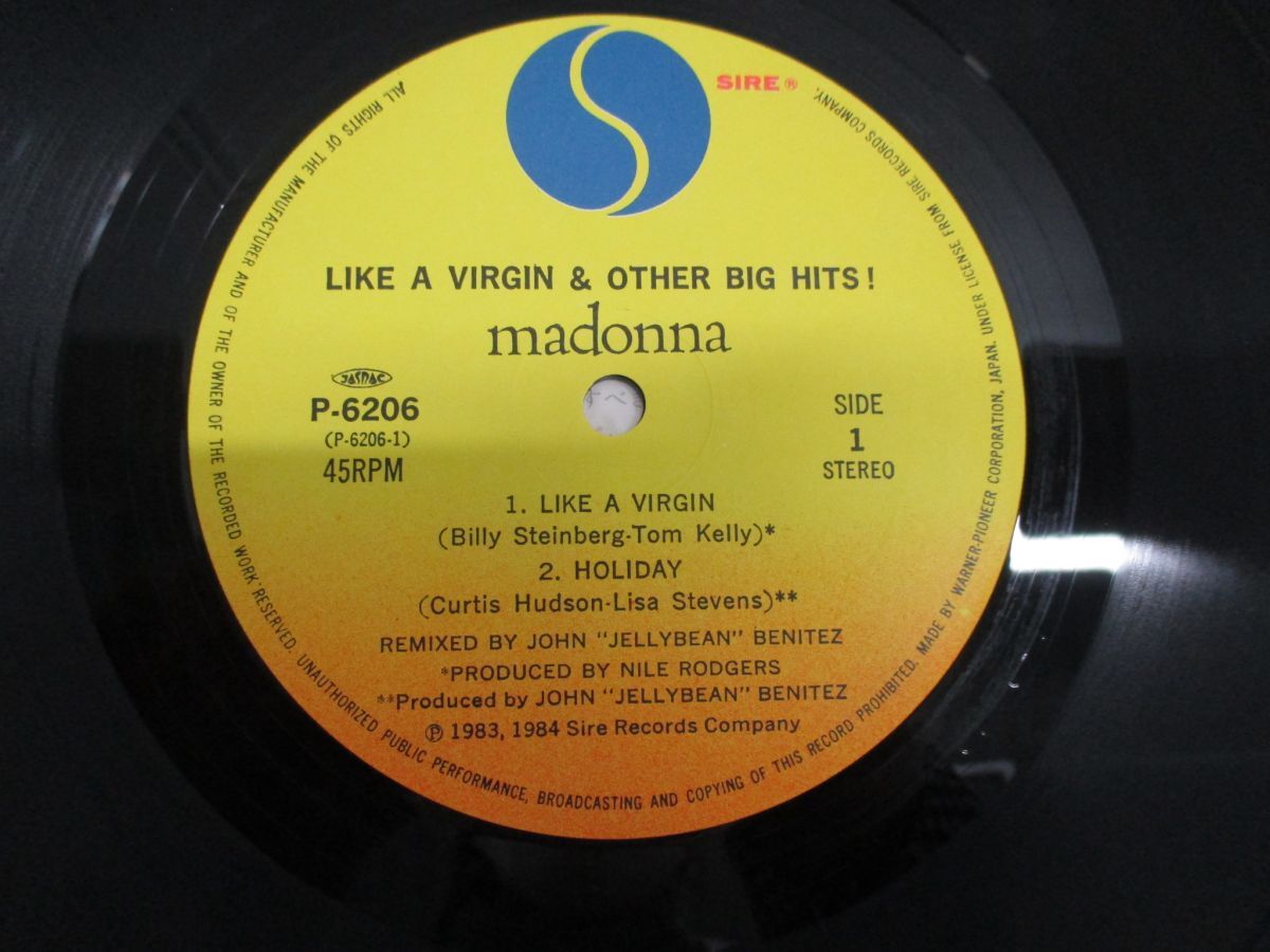 ▲01)【同梱不可・シュリンク・帯付き】Madonna/Like A Virgin & Other Big Hits!/マドンナ/LPレコード/12インチ/国内盤/P-6206/ポップス/Aの画像2