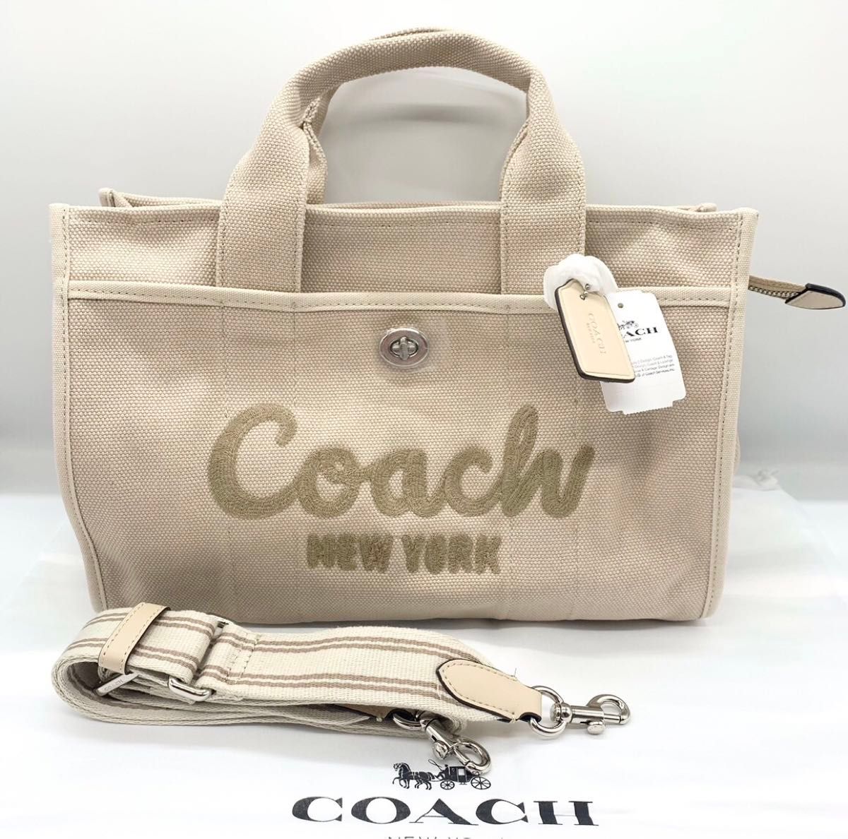 専用　COACH コーチ　カーゴトート　ラージ　A4収納　ベージュ系　アウトレット品