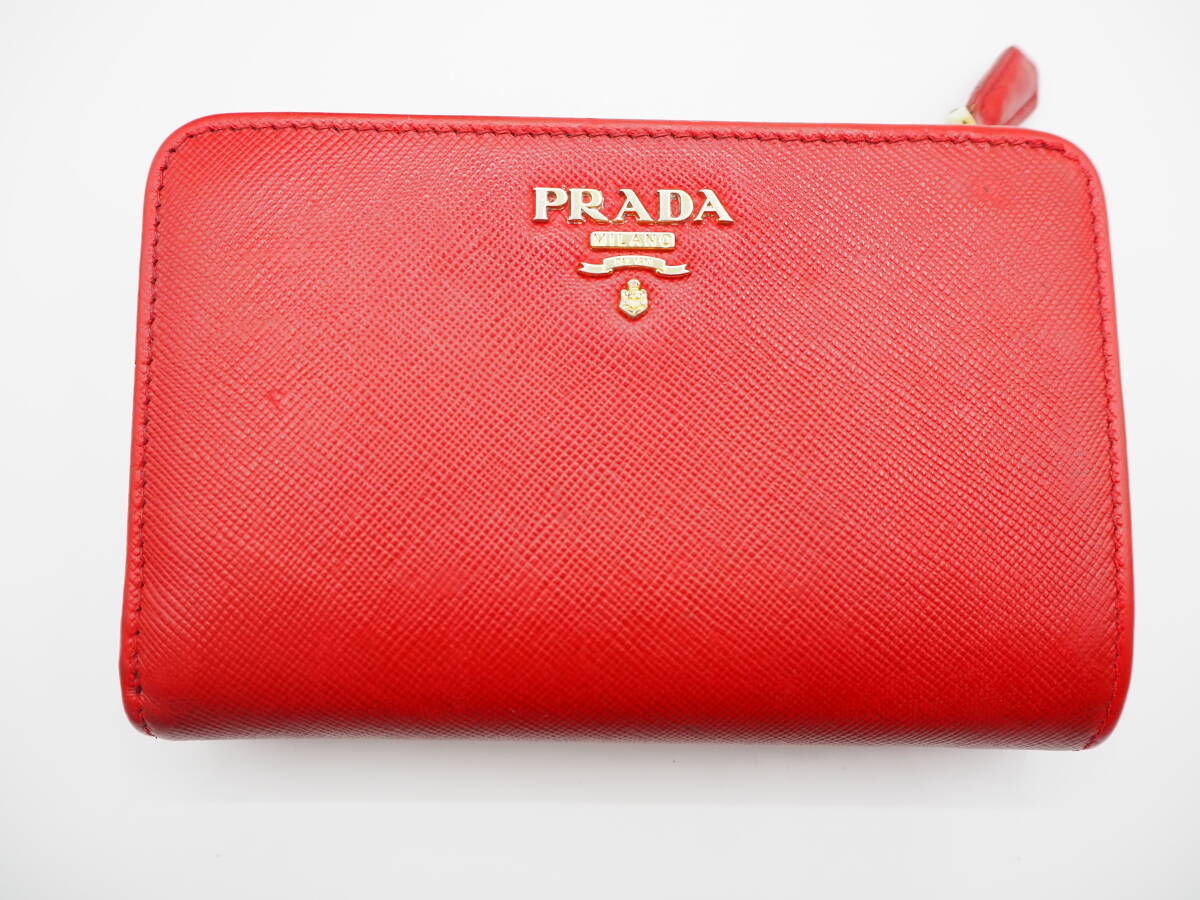 PRADA サフィアーノ　折財布　赤_画像2