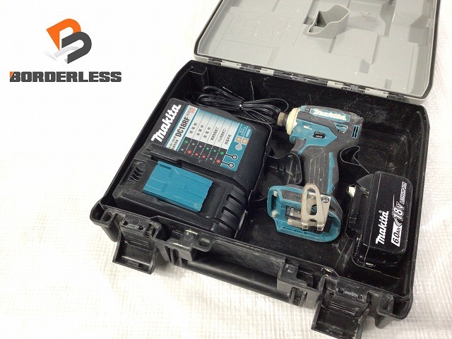 * secondhand goods * makita Makita 18V rechargeable impact driver TD172D blue / blue body + battery 1 piece (6.0Ah) charger + case cordless 90416