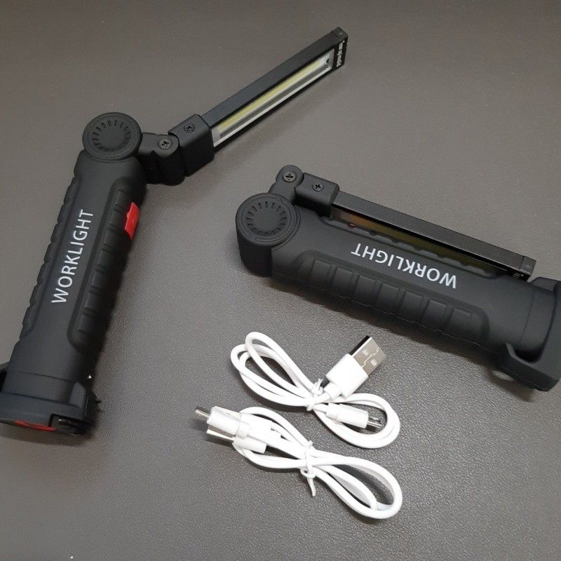 【大】マグネット搭載 LED ワークライト 作業灯 強力COBライト USB充電 2個 充電式 ハンディライト 折りたたみ式
