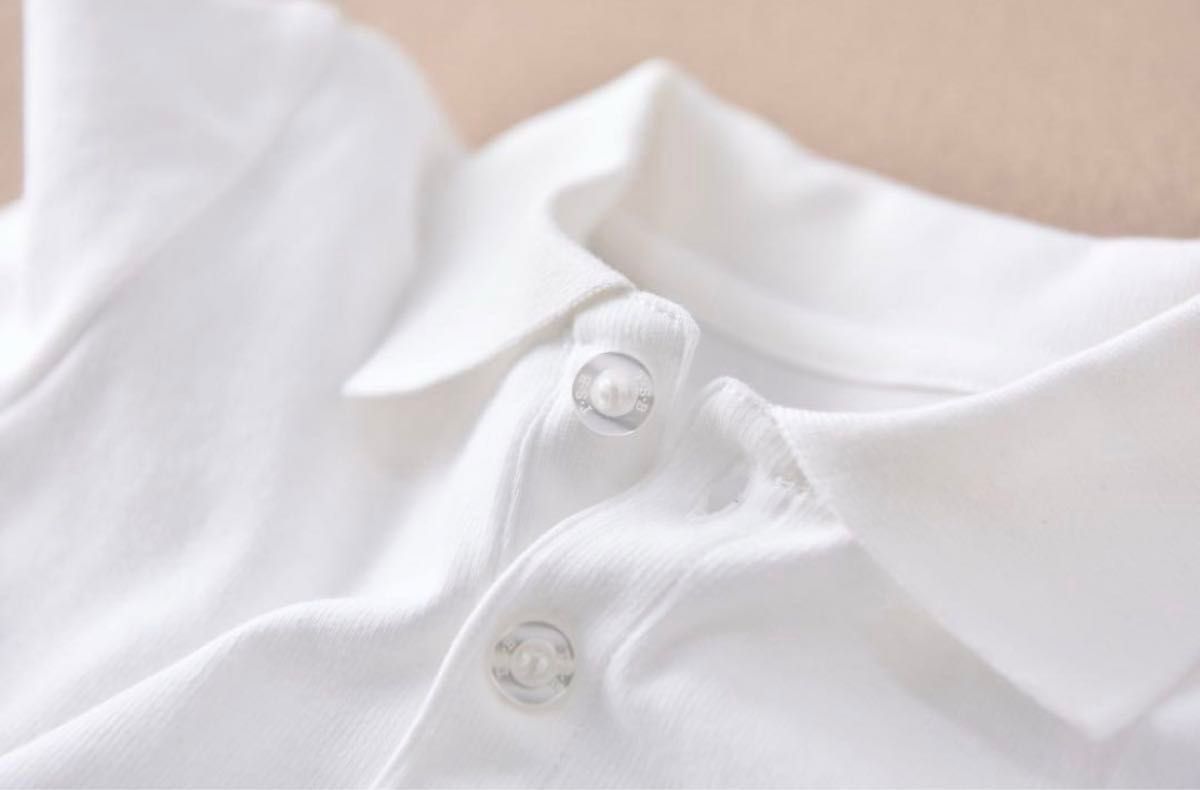 男の子　半袖　白ポロシャツ　Tシャツ　140  綿100% 【新品未使用】