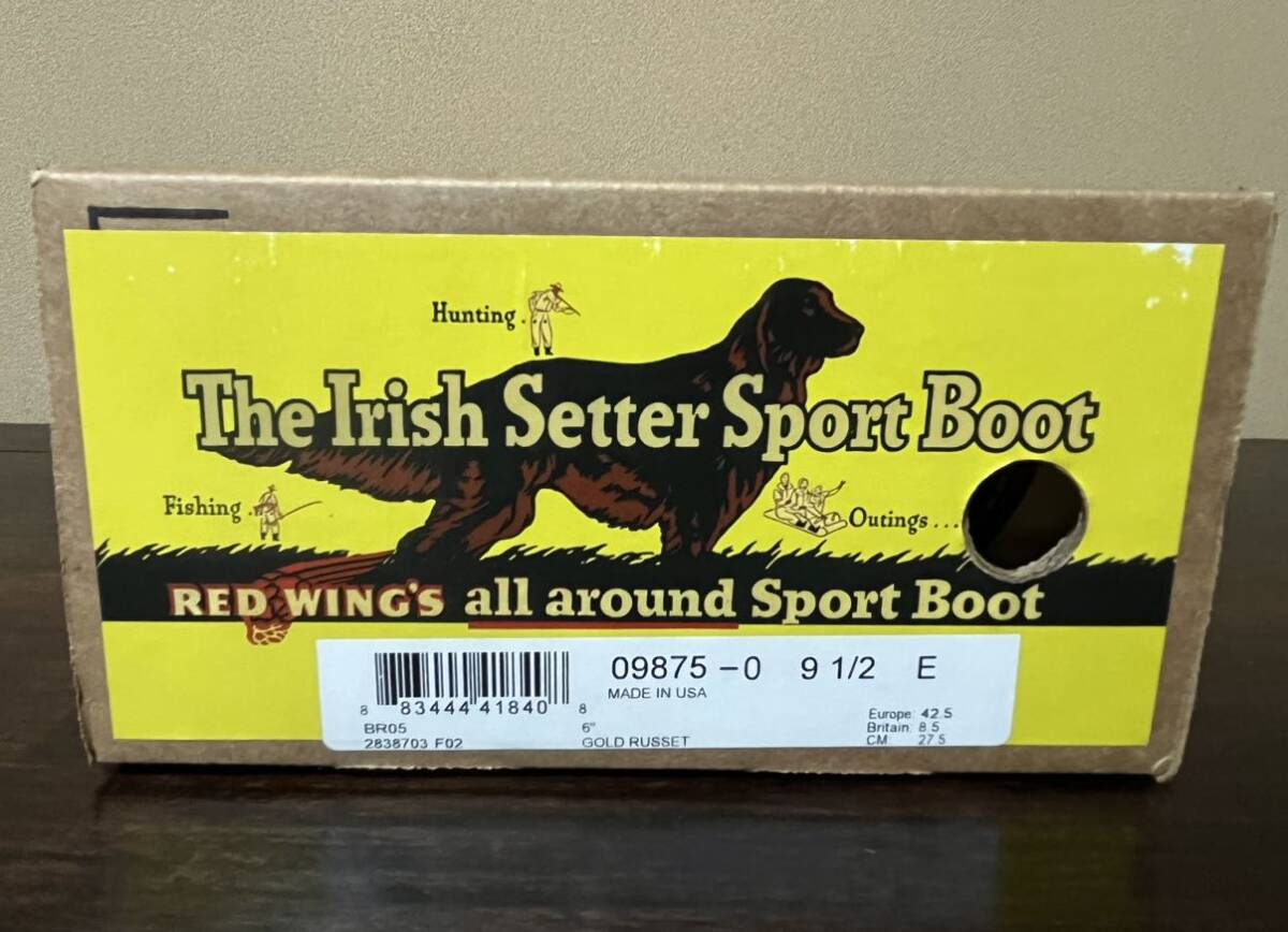  complete unopened goods RED WING Red Wing Irish setter 6 -inch mokNo.9875 Brown 27.5cm US9.5 E 2022 year official store buy 