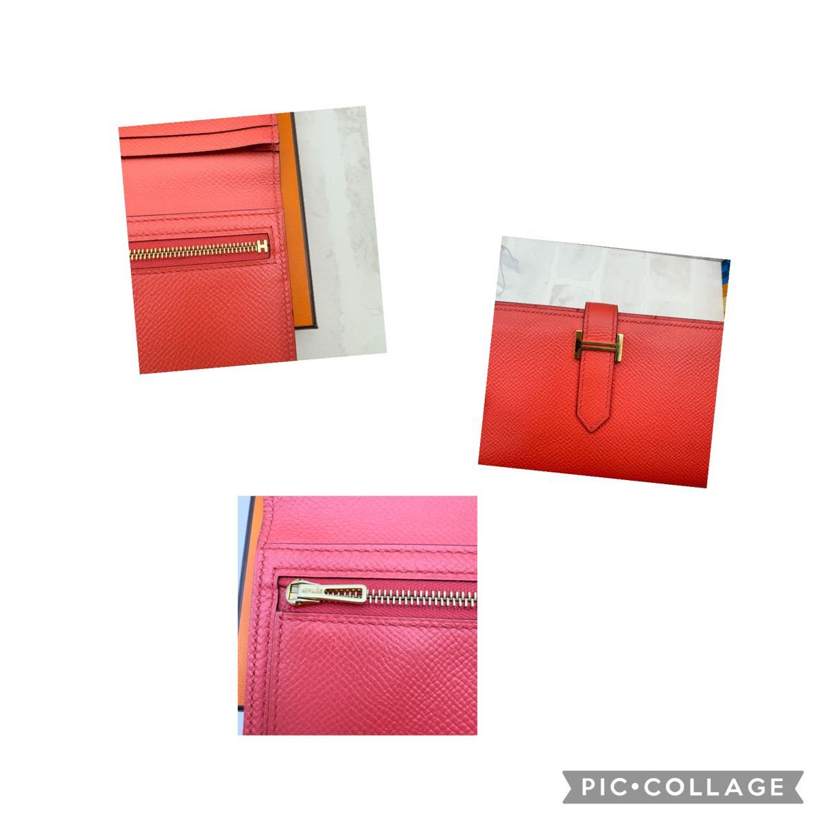 新品　エルメスベアンスフレ長財布　ローズジャイプール HERMES