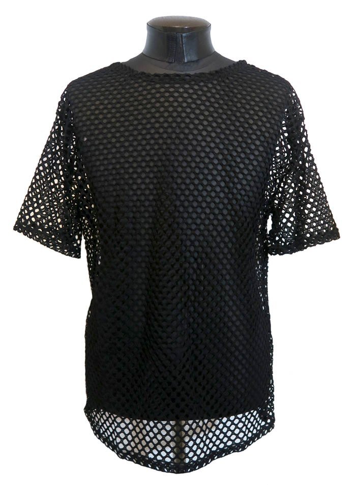 新品 Lサイズ メッシュの半袖Tシャツ 黒 658 ブラック メンズ レディース レイヤード ヴィジュアル系 セクシー衣装 コスプレ 網 地雷系_画像1