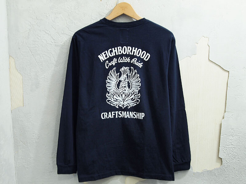 美品 NEIGHBORHOOD CHAMPIONSHIP L/S TEE 長袖 Tシャツ ロンT ロングスリーブ NAVY ネイビー エンブレム ロゴ ネイバーフッド M F_画像1