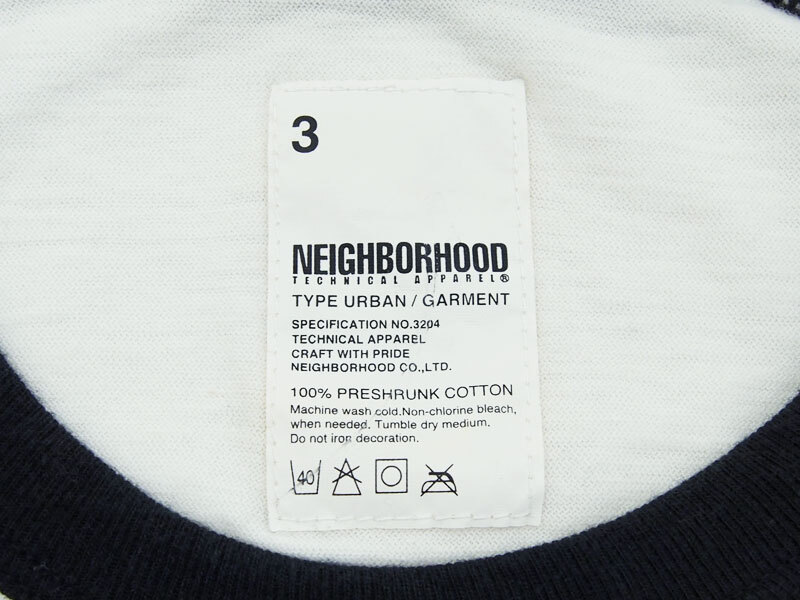 L サイズ NEIGHBORHOOD ACE OF SPADES 七分袖 ラグラン ポケット Tシャツ NBHD BRIGADE 黒 白 ブラック ホワイト ネイバーフッド FT_画像3