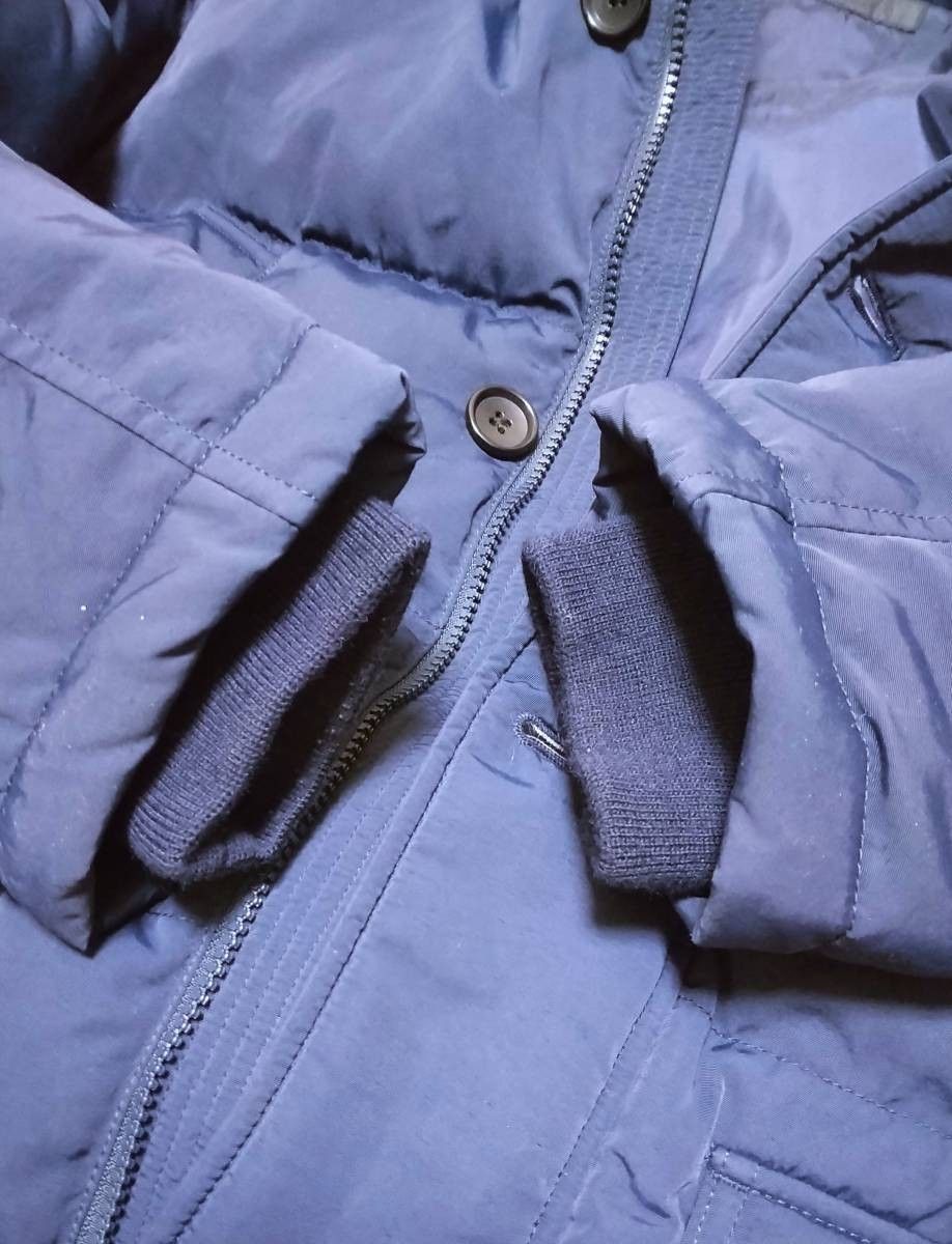 美品 ユニクロ ダウンジャケット 紺色 ネイビー Lサイズ ファー フード 取り外し可能