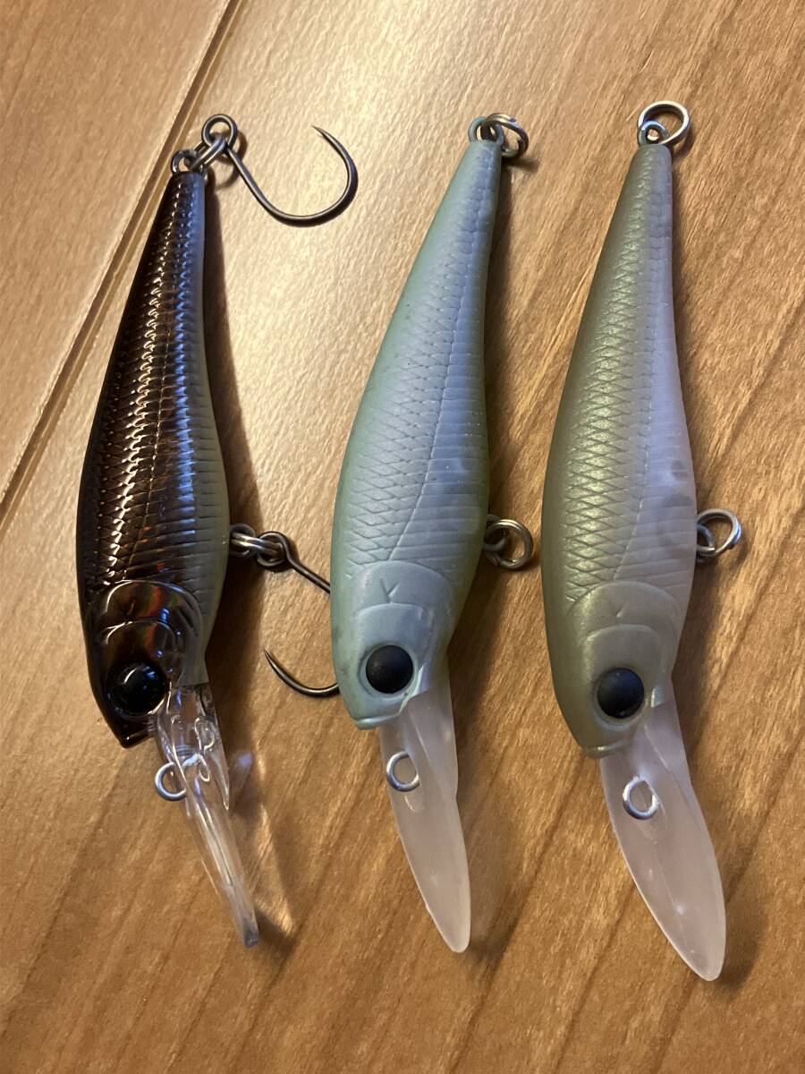  used Lucky Craft ..-....60S baby Shad 3 piece set ( tube fishing Area trout 