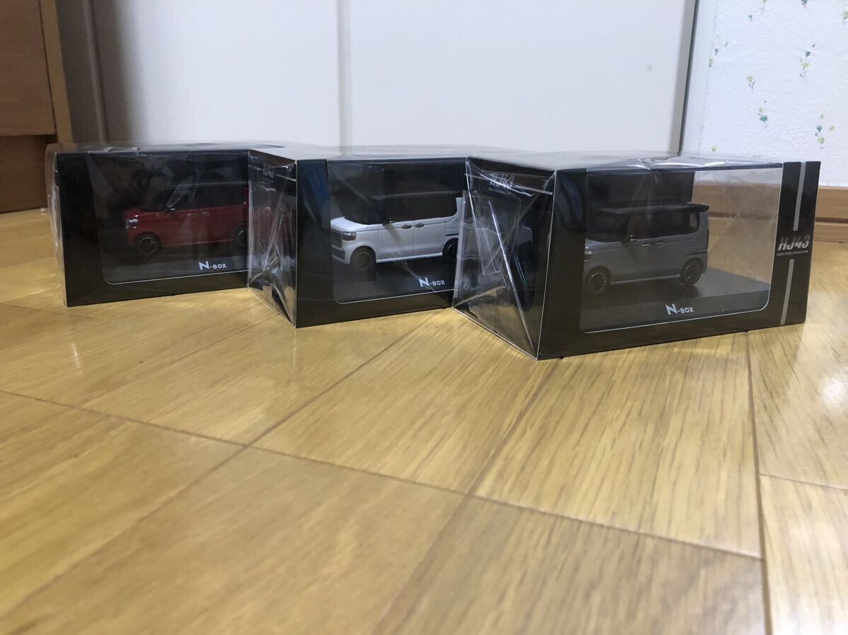 ★ホビージャパン HONDA 新型 1/43 ホンダ N-BOX CUSTOM 3種セット_画像2