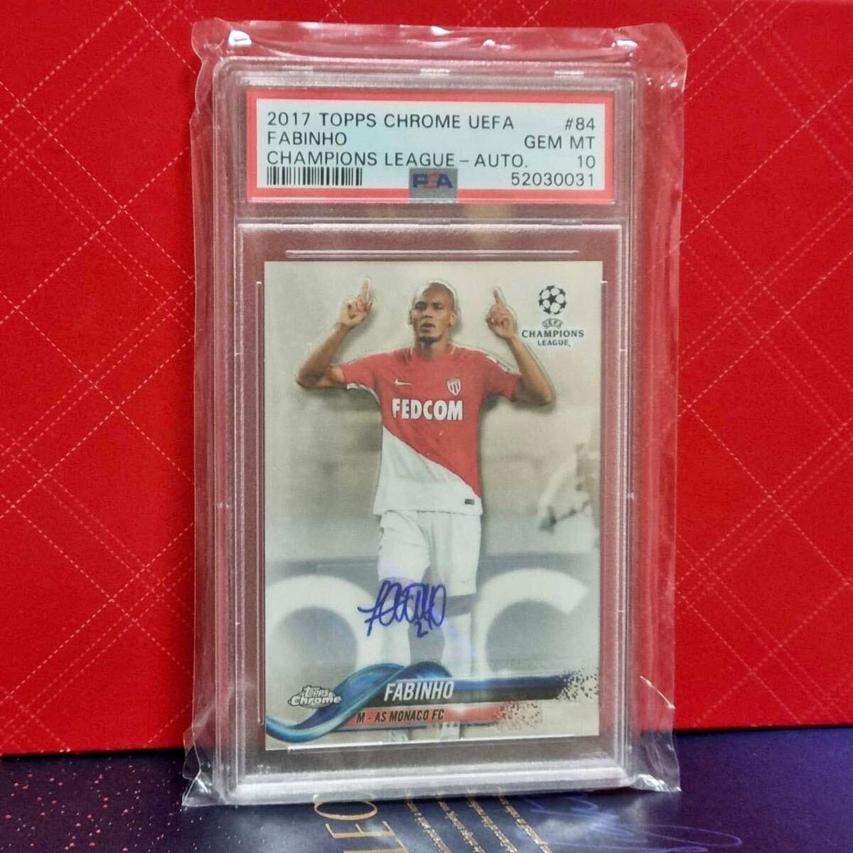 PSA10 Topps CL ファビーニョ 直筆サイン サッカーカード_画像1