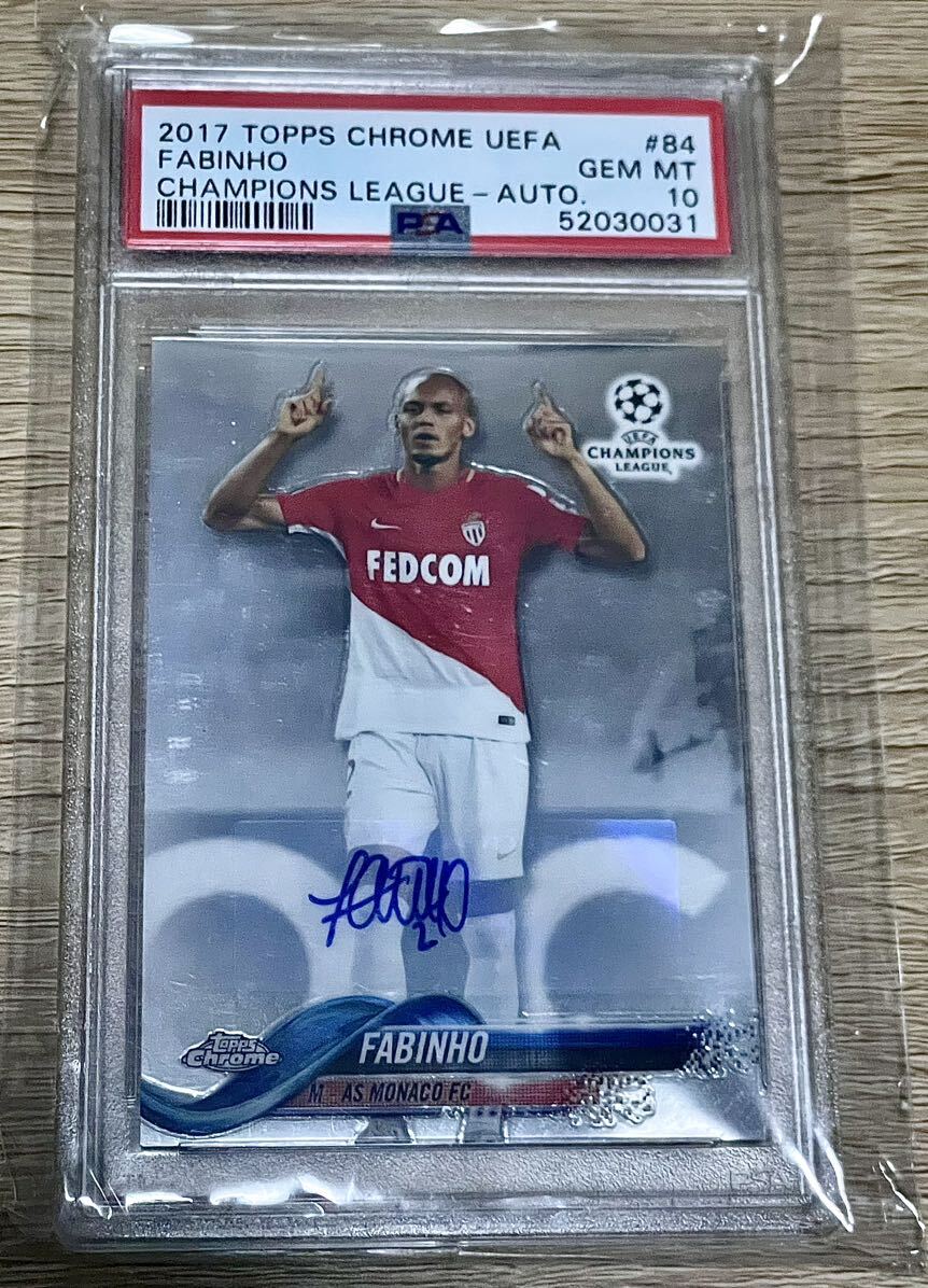 PSA10 Topps CL ファビーニョ 直筆サイン サッカーカード_画像2