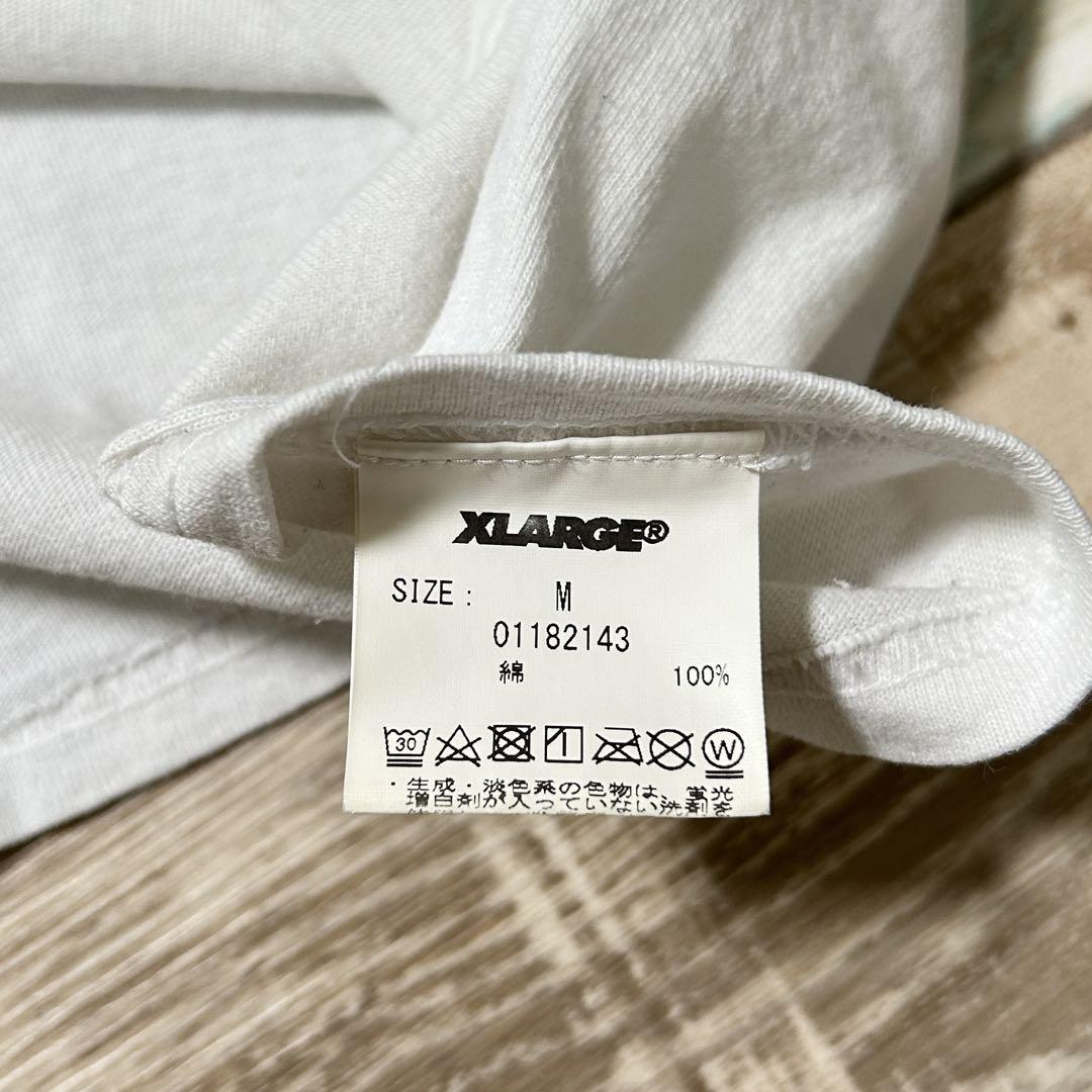 Xlarge エクストララージ Tシャツ 刺繍ロゴ レインボー M 白 スケーター SK8 ストリート_画像9