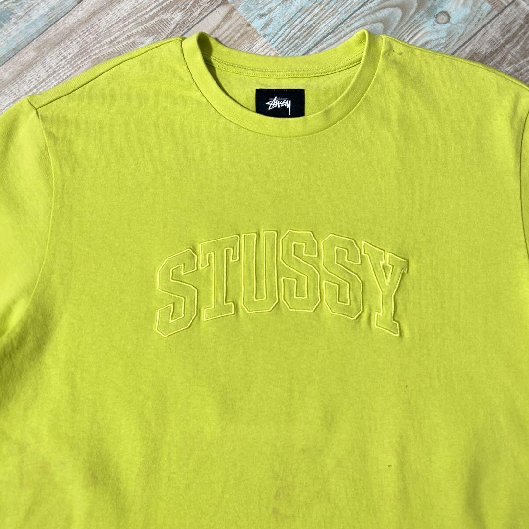STUSSY ステューシー Tシャツ センター 刺繍ロゴ ビッグシルエット L_画像3