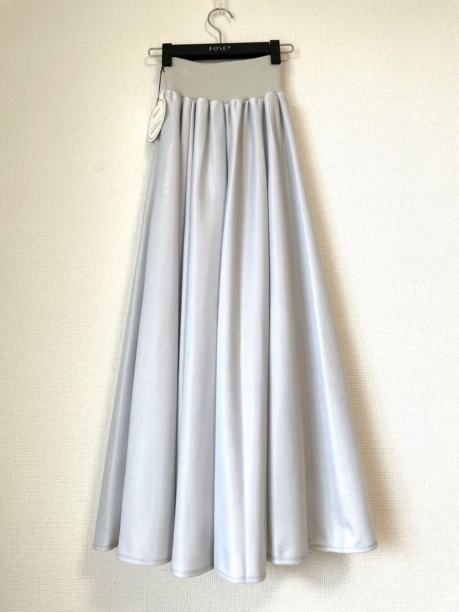新品】MoNiLE モニーレ ウエストリブ フレアスカート シアー 新品】MoNiLE モニーレ ウエストリブ フレアスカート シアー
