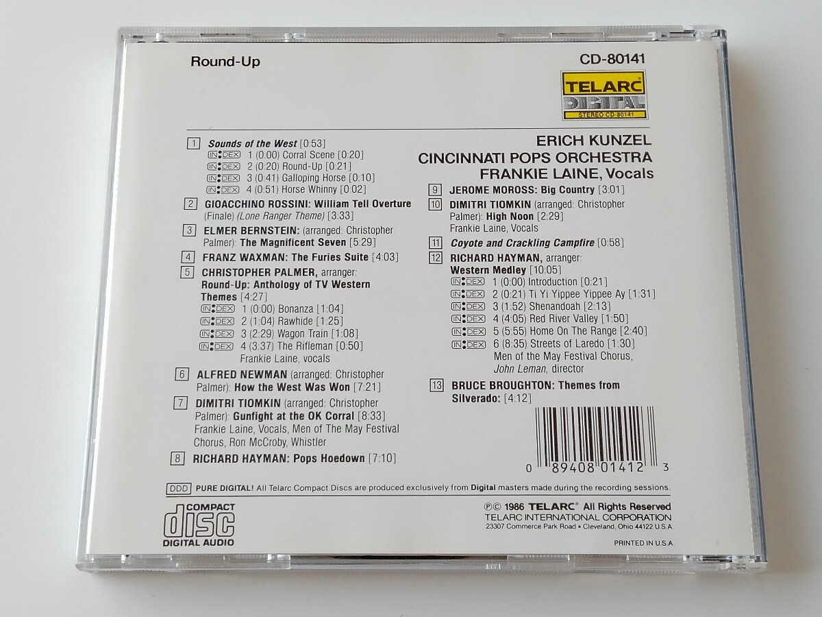 【86年DigitalAudioDiscCorp.US盤】Erich Kunzel/Cincinnati Pops/ Round-Up TELARC DIGITAL CD80141 エリック・カンゼル,ウエスタン映画集の画像2