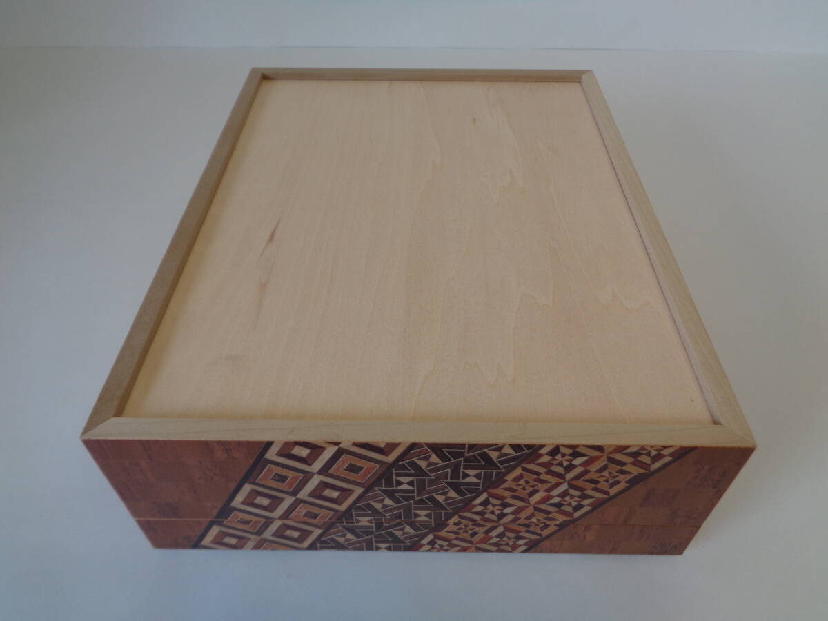 寄木細工 木箱 お道具箱 ツールボックス 伝統工芸品 木工芸 未使用 長期保管品 管理ZI-80-91-5_画像5