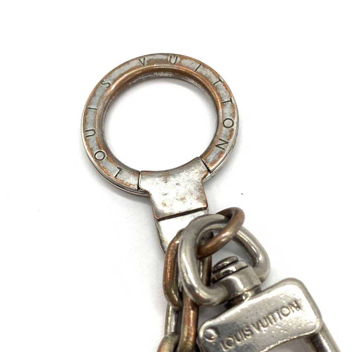LOUIS VUITTON Louis Vuitton porutokre initial LV key ring key holder charm silver control HS35246