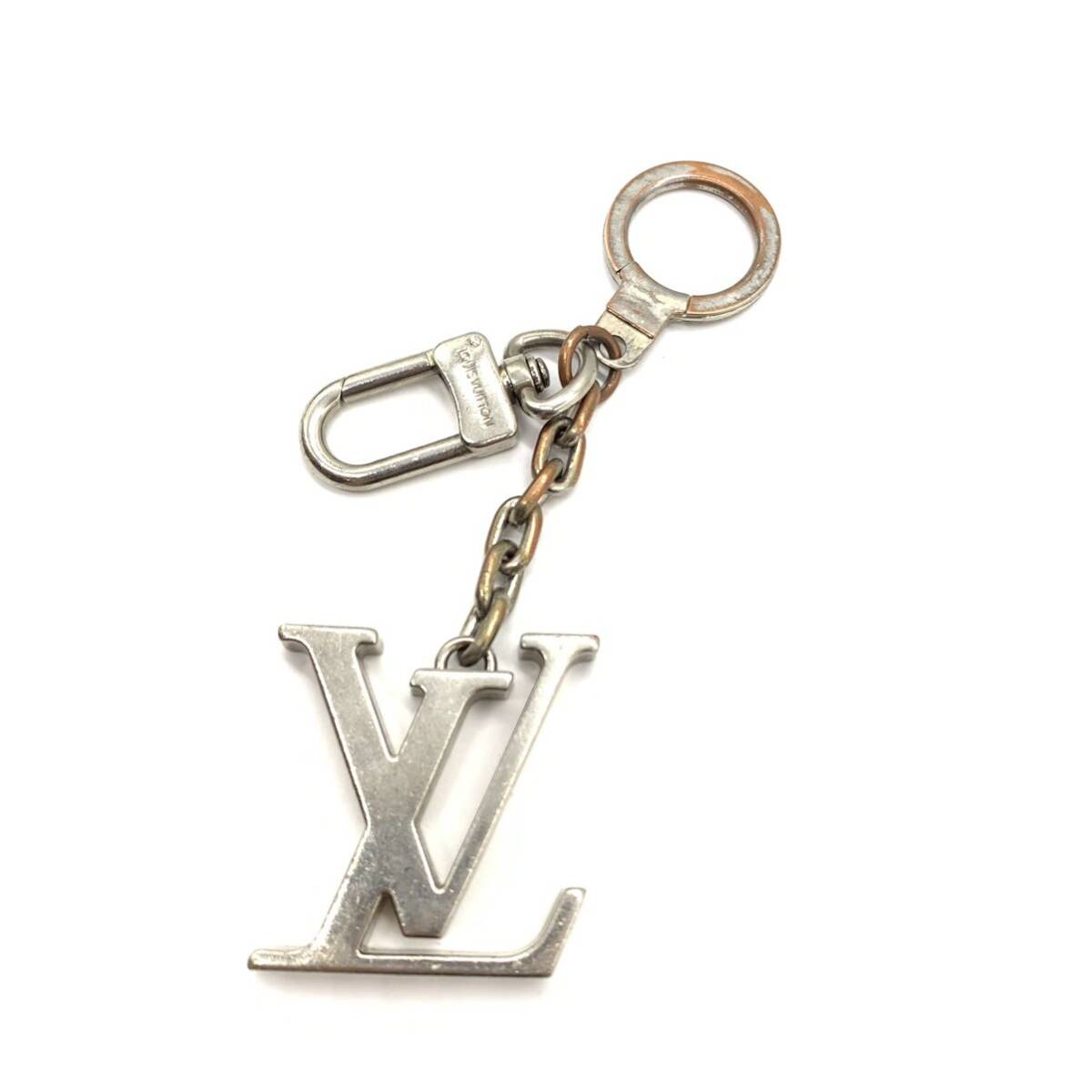 LOUIS VUITTON Louis Vuitton porutokre initial LV key ring key holder charm silver control HS35246