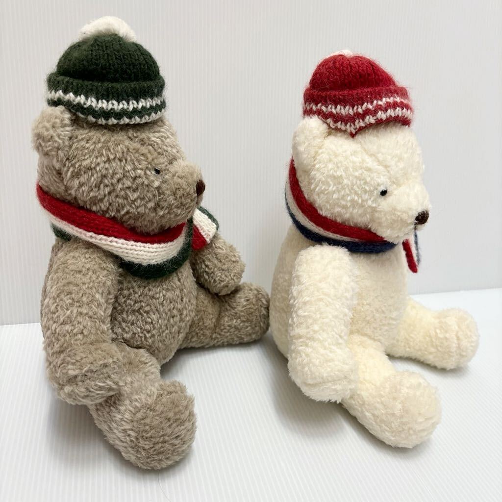 PINK HOUSE knitted cap & muffler pair teddy bear .. soft toy Pink House that time thing rare goods Kaneko Isao 