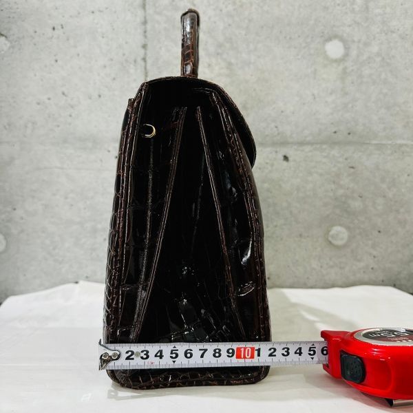 sn3002[80]//* прекрасный товар JRA крокодил засвидетельствование брелок для ключа оттенок коричневого ручная сумочка 