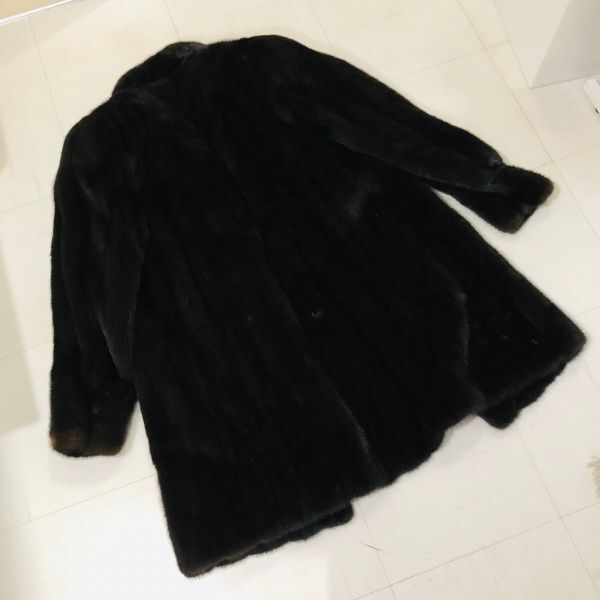 sn3017【120】//BLACK GLAMA★ブラックグラマ　MINK　ミンク　毛皮コート　ロングコート　ダークブラウン_画像2