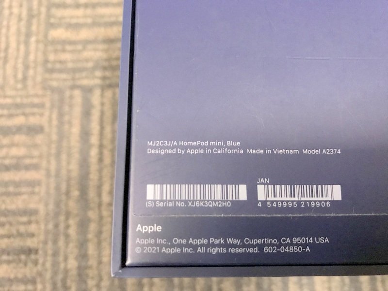 【動作未確認】Apple Home Pod mini Blue A2374 スマートスピーカー ブルー ホームパッド ミニ アップル 1円~　S3404_画像8