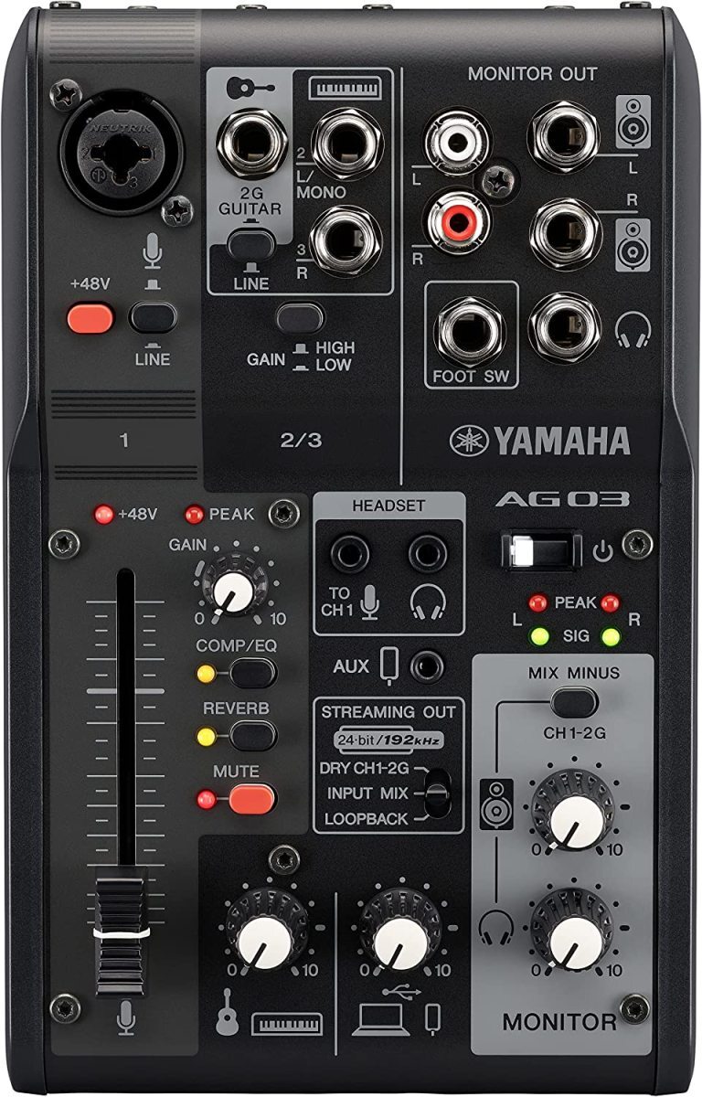 YAMAHA AG03MK2 B LSPK ブラック ヤマハ ライブストリーミングパック オーディオインターフェース YH-MT1 YCM01_画像2