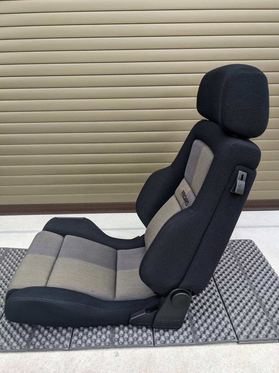 【1円】RECARO CSシリーズ 電動CR 動作確認済み美品！301カラー正規品！80年～90年代のポルシェBMWベンツなどに！検レカロ/セミバケ/LS/LX_左サイド（前倒しレバー）