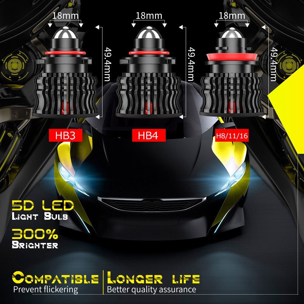 新発売!! 60W H8/H11/H16兼用 12000LM イエロー 3000K LED フォグランプ プロジェクターレンズ 12V キャンセラー 車検対応 無極性 2個_画像6