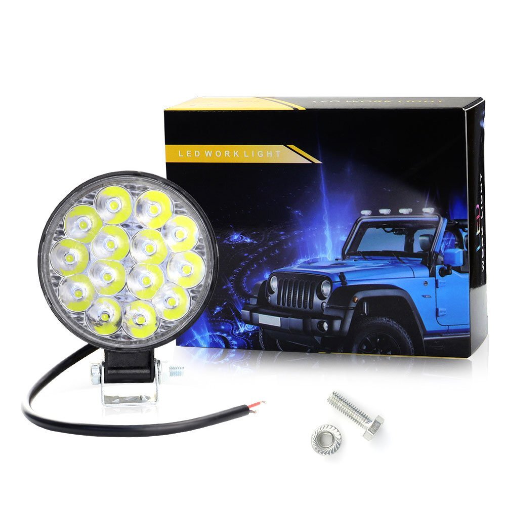 42W 作業灯 LED ワークライト 6500K 広角タイプ ホワイト 12V 車 SUV UTV ATV ボート 4X4 建築機械 道路照明 工事現場 3個_画像5