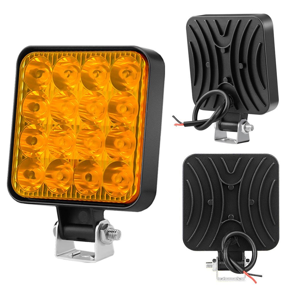 48W LED ワークライト 作業灯 カラー:イエロー 12V トラック UTV ATV トレーラー ボート 4X4 建築機械 道路照明 工事現場 10個_画像7