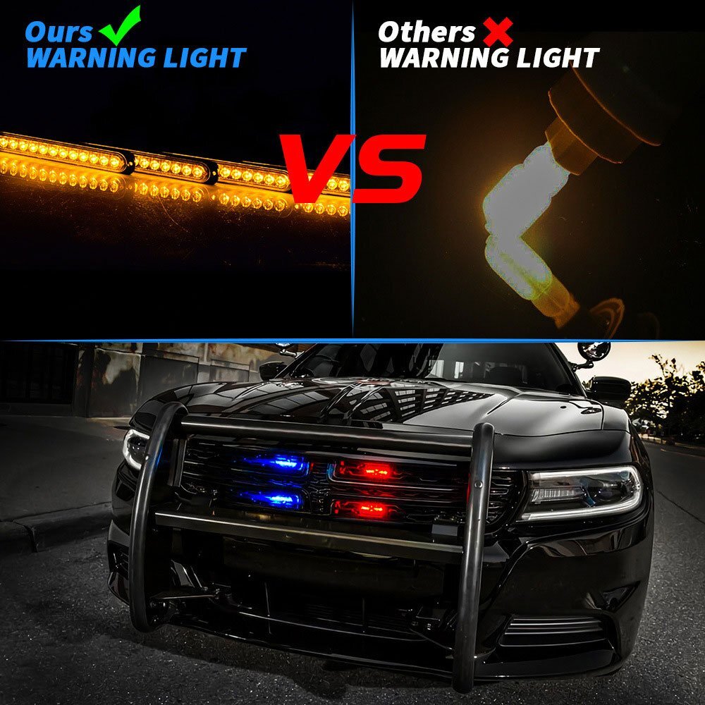  free shipping.. LED 12 ream LED light hazard red / blue strobo flash warning light Patrol light bar urgent blinking SUV ATV 4 piece 