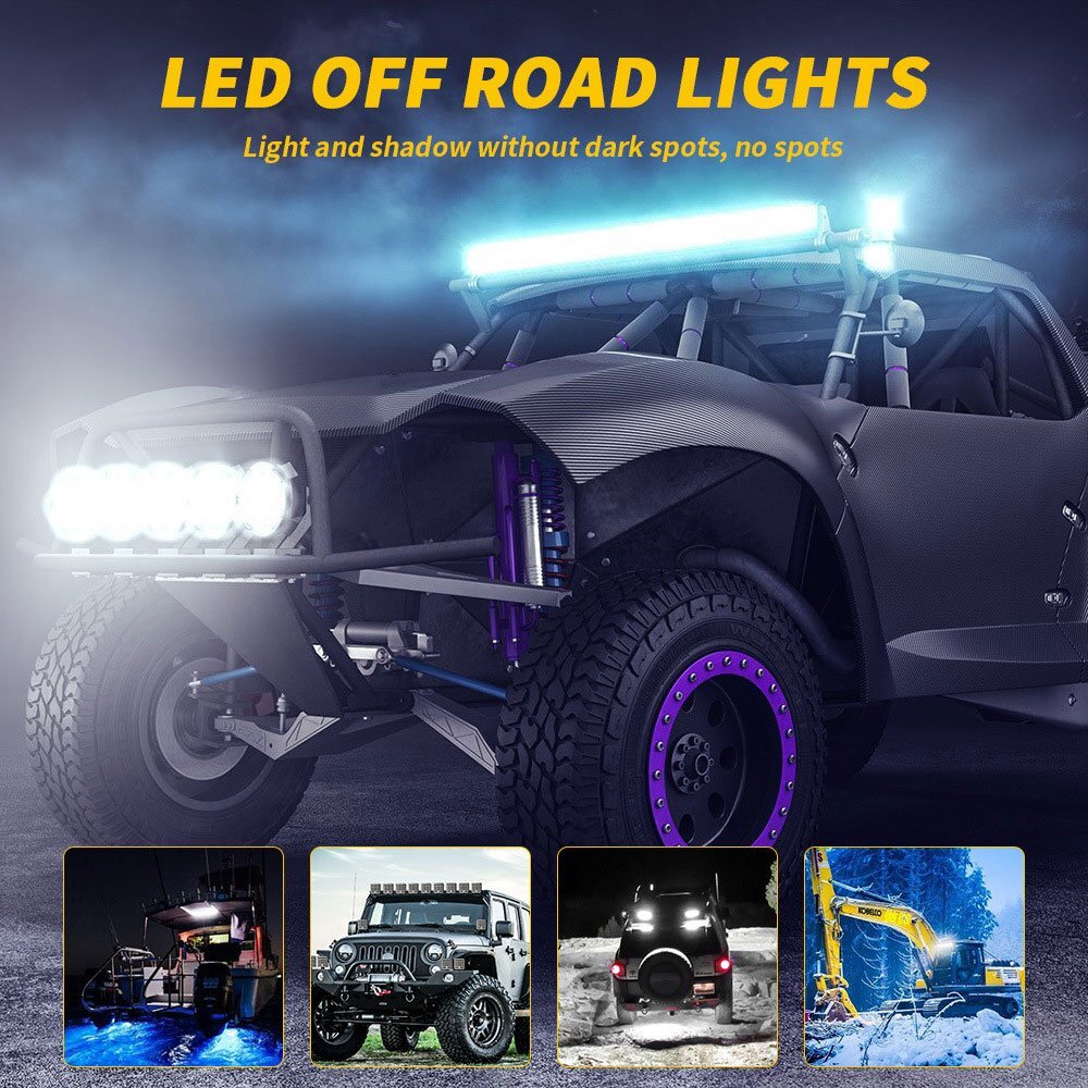 送料無料.. 21W LED ワークライト 作業灯 ホワイト 6500K ボート トラック UTV ATV 建築機械 道路照明 工事現場 多用途 汎用 12V/24V 8個_画像7