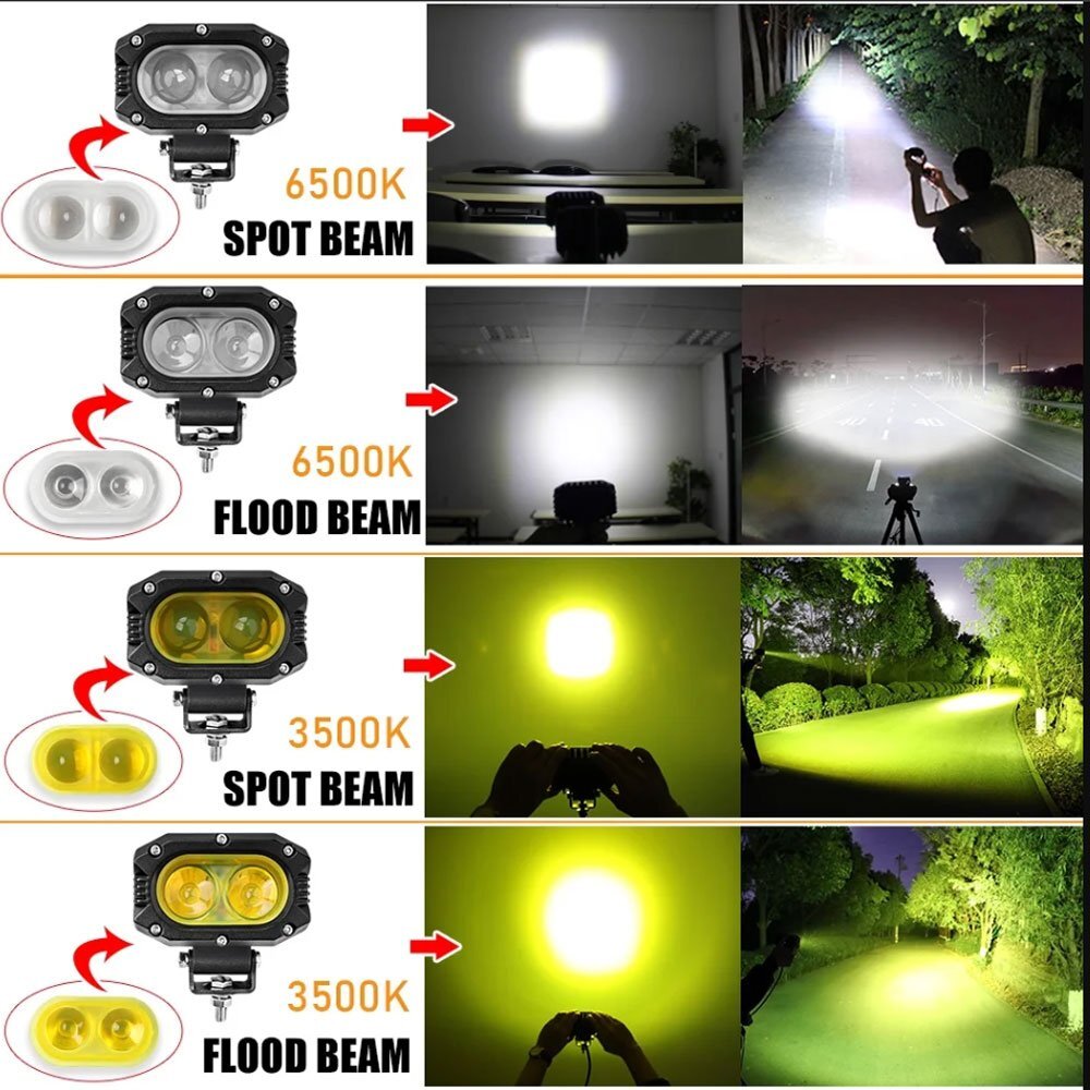 LED ワークライト 40W 4インチ ホワイト 作業灯 前照灯 オートバイ トラック ランクル 12V/24V バイク SUV 大型車 FG4C-40W 2個_画像8