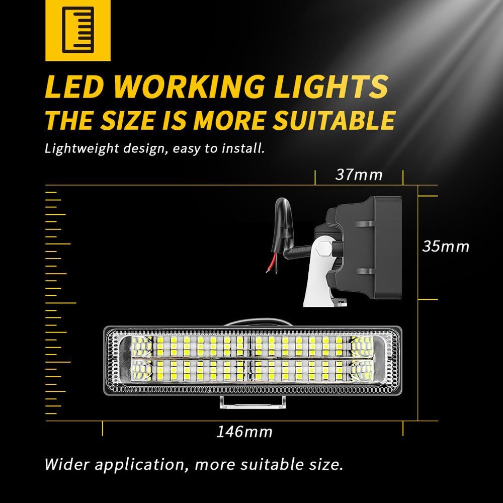 送料無料.. 6インチ 36W 作業灯 LED ワークライト ホワイト 2個 12V/24V 前照灯 投光器 オートバイ SUV 大型車 トラック ランクル 建設機械_画像4