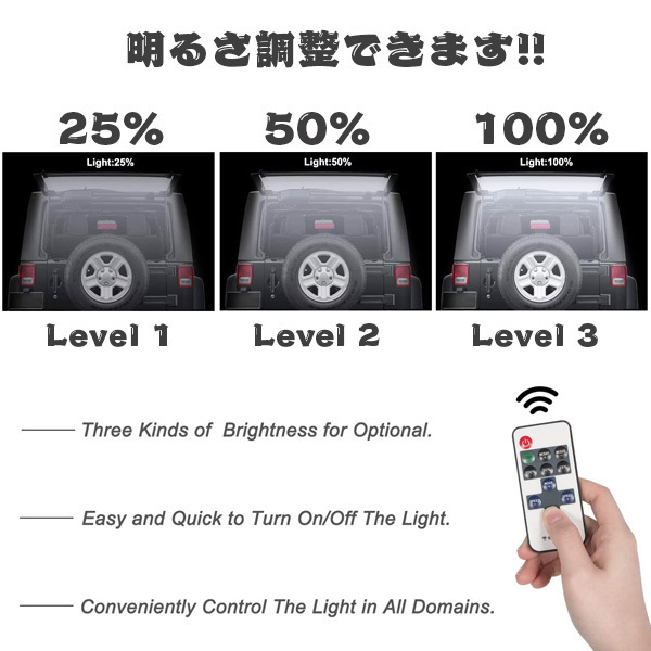 送料無料.. JEEP LED リアガラス リフトゲート ドームライト ラングラー JK JKU JL 07~22年 キャンプ 釣り アウトドア活動に JEEPSL 新品_画像2