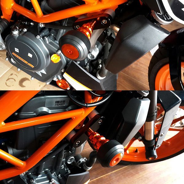 送料無料.. KTM DUKE 125 200 250 390 フレームスライダー クラッシュプロテクター オートバイ 落下保護 CNC パーツ KTM-AF-A 新品_画像5