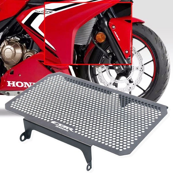 送料無料.. HONDA ホンダ CBR500R 2017-2023 ラジエーター グリル カバー 保護 オートバイ RADIATOR GUARD ブラック 1枚 CBR500R-A_画像5